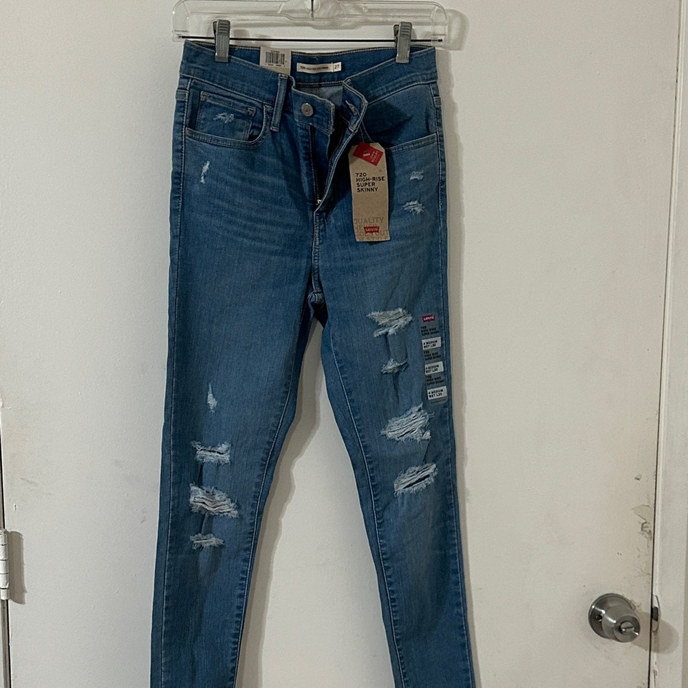 Levi's Women's Distressed Skinny Jeans - Blue